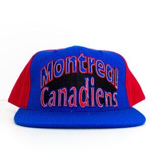 VTG 90s AJD Montreal Canadiens Double Line Snapback Hat